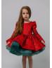 Red Glitter Flower Girl Dress Christmas Dress